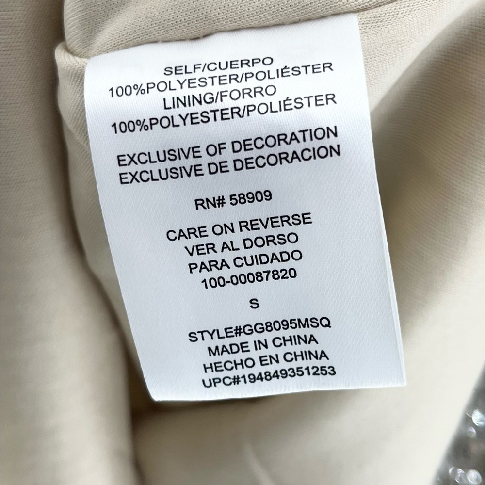 GB Girls Sparkle Sequin Long Sleeve Champagne Party Dress- Small - Picture 6 of 7